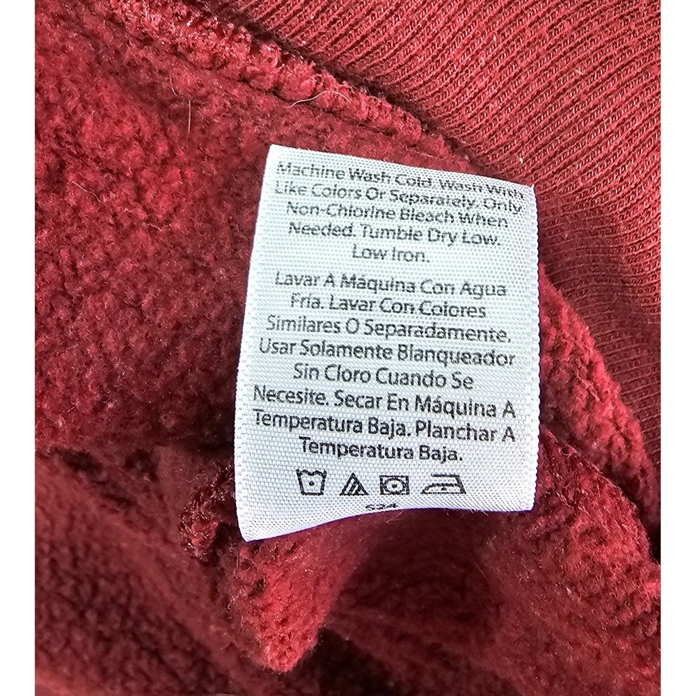 Athletic Works Hoodie Mens Medium Red Cotton Fleece Lined kangaroo Pocket Casual - Picture 9 of 16